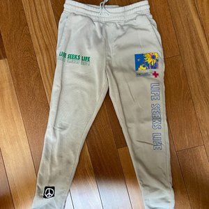 Graphic Joggers, Small, Tan